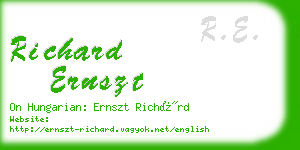 richard ernszt business card